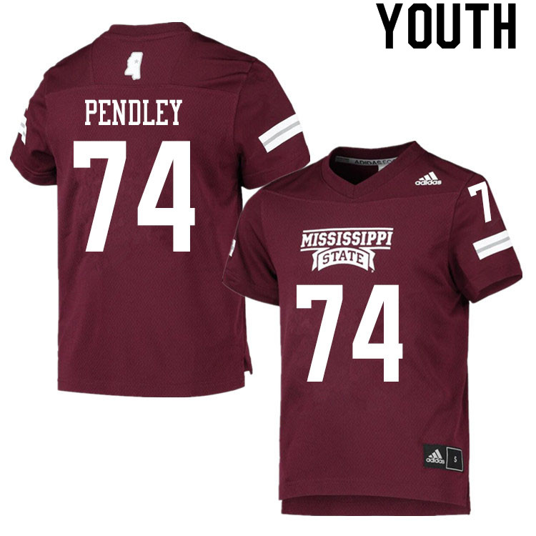 Youth #74 Nick Pendley Mississippi State Bulldogs College Football Jerseys Sale-Maroon